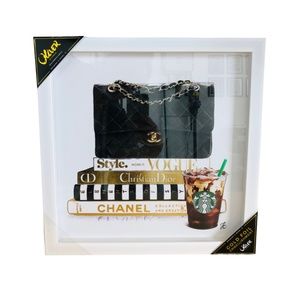 Oliver Gal Chanel Starbucks Fashion Framed Art